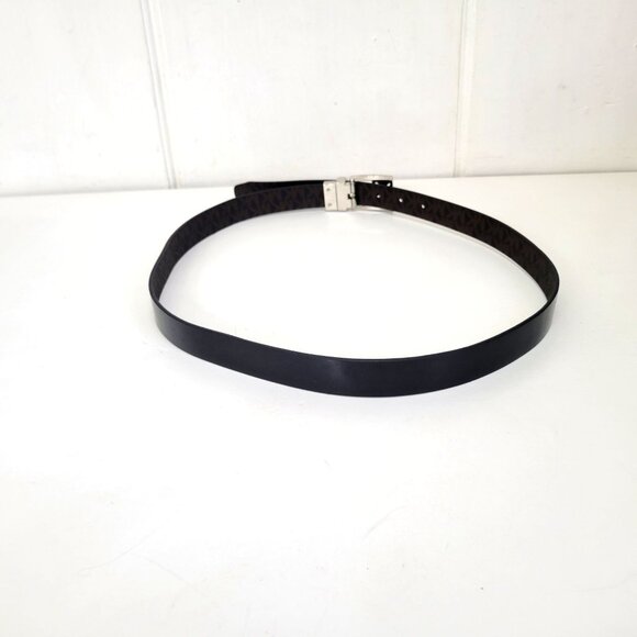 Michael Kors Black Patent Leather Belt With Silver Buckle - Picture 2 of 4